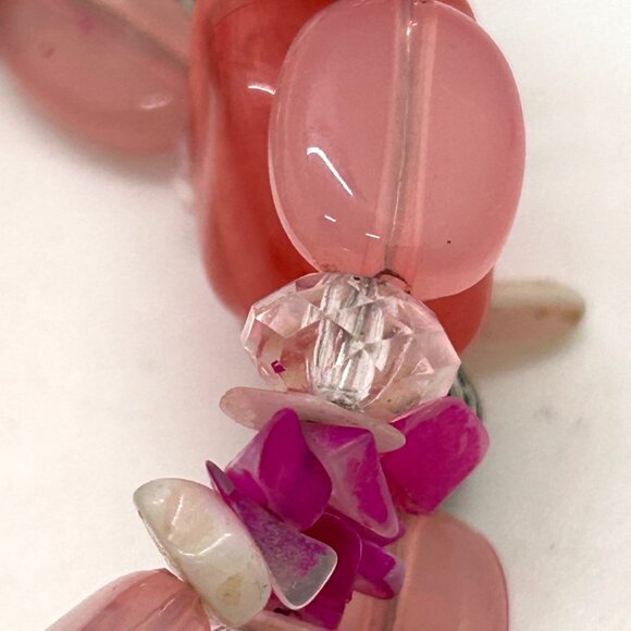 Charming Charlie's Memory Wire Bracelet, Pink and Silver-tone Beaded Boho Chic - Picture 10 of 12